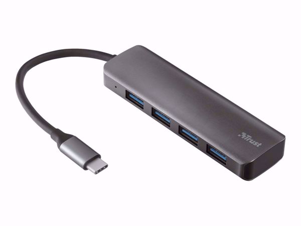 Bilde av USB-C 4-PORT USB3.2 HUB Trust Halyx