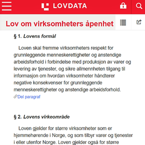 Bilde for kategori Åpenhetsloven